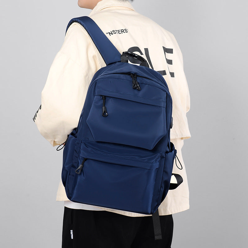 Men's Selection Double Back Computer Korean Style Backpacks