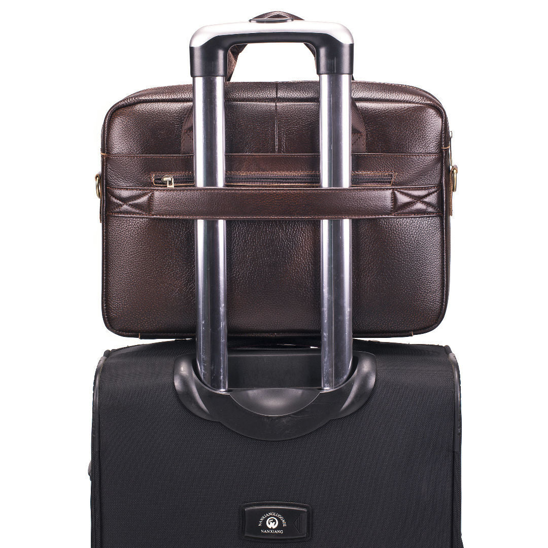 First Layer Cowhide Male Computer Leather Handbags