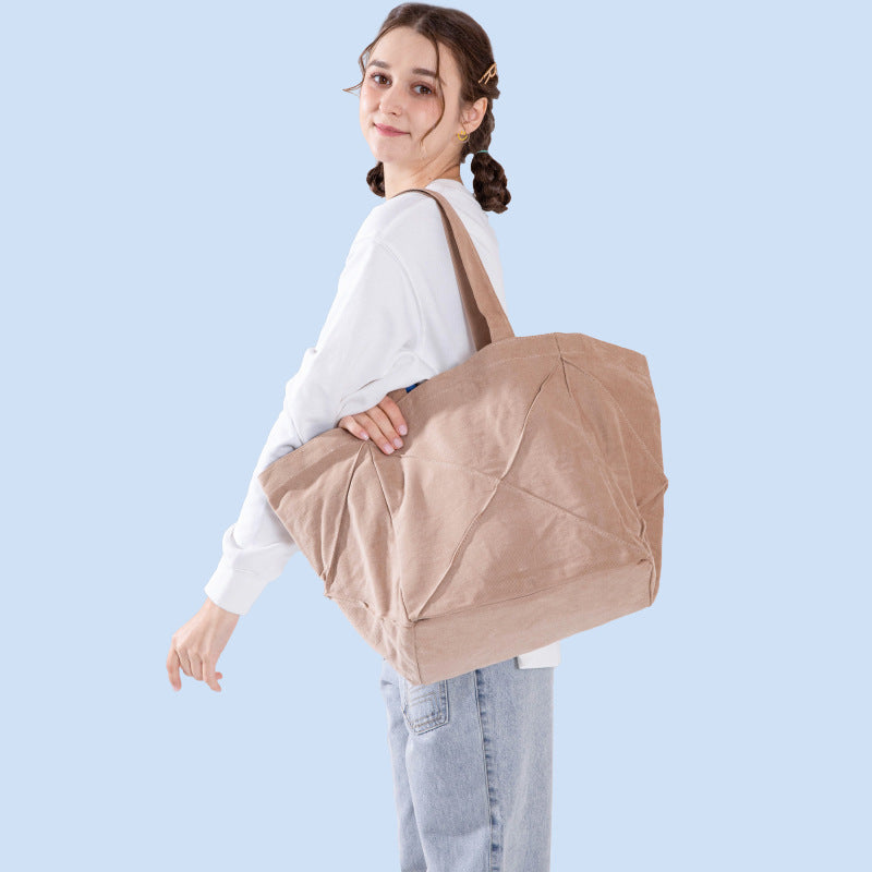 Women's Large Capacity Canvas Lazy Wind College Shoulder Bags