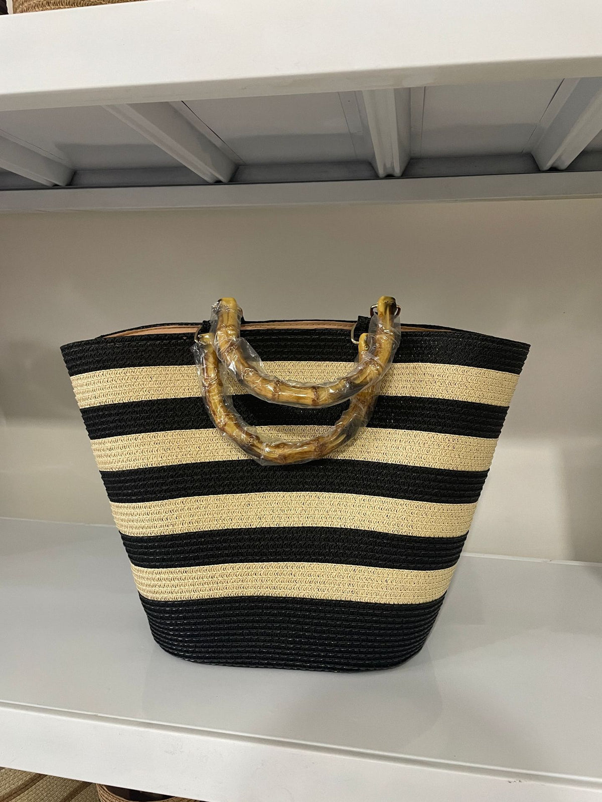 Stitching Single Large Capacity Bamboo Woven Tote Bags