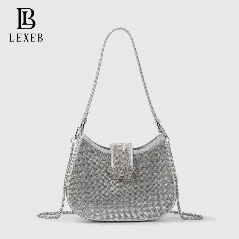 Women's Durable Popular Chain Rhinestone Underarm Armpit Bags