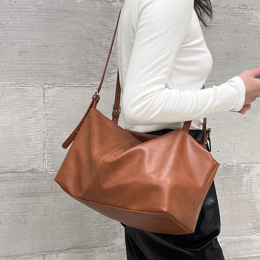 Women's Ge Texture Large Capacity Totes Soft Leather Crossbody Bags