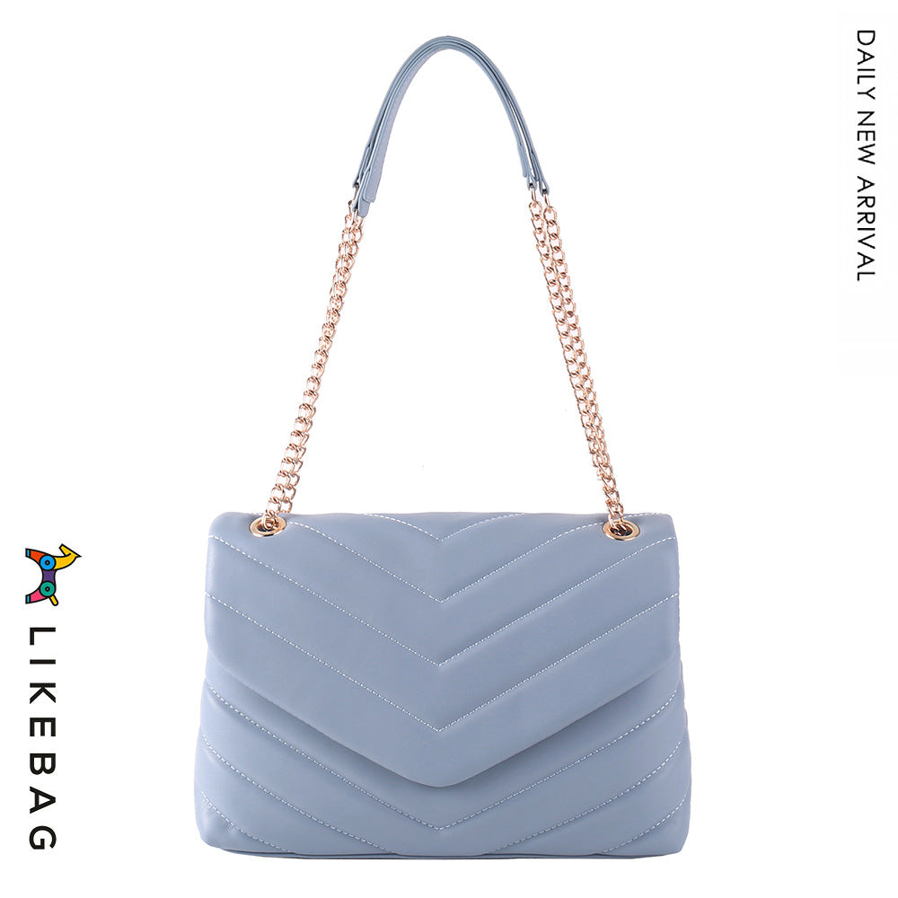 Women's Commuter Soft Metal Chain Embroidered Versatile Crossbody Bags