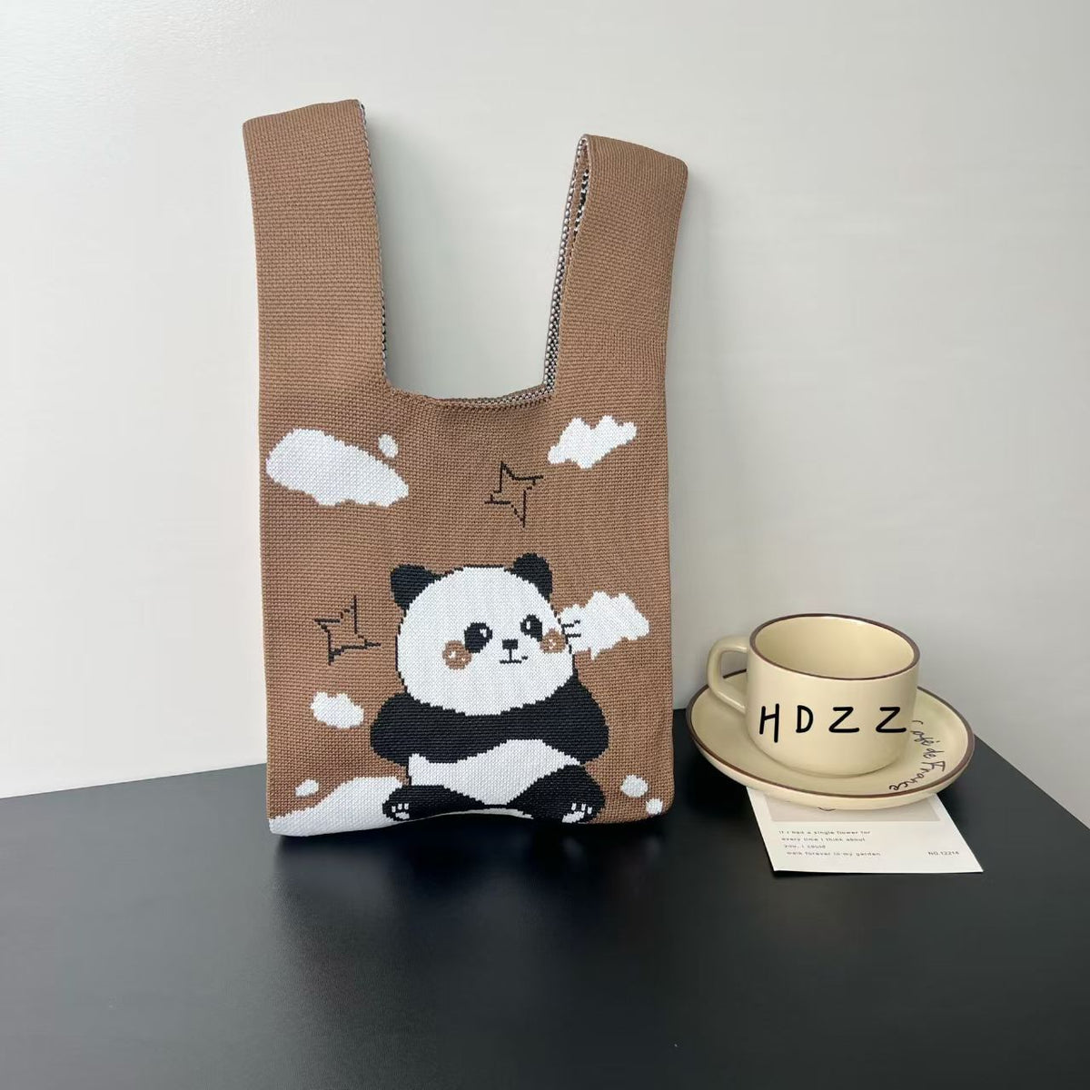 Women's Cute Panda Knitted Gift Niche High-grade Women's Handbag