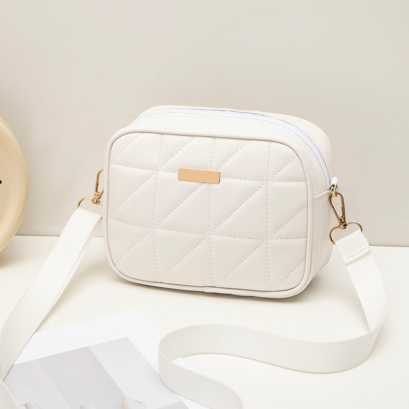 Triangle Rhombus Embroidered Trendy Stylish Portable Simple Large Capacity Light Women's Messenger Bag