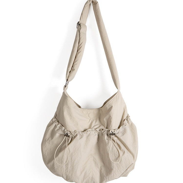 Women's Design Drawstring Ruffle Lightweight Versatile Large Crossbody Bags