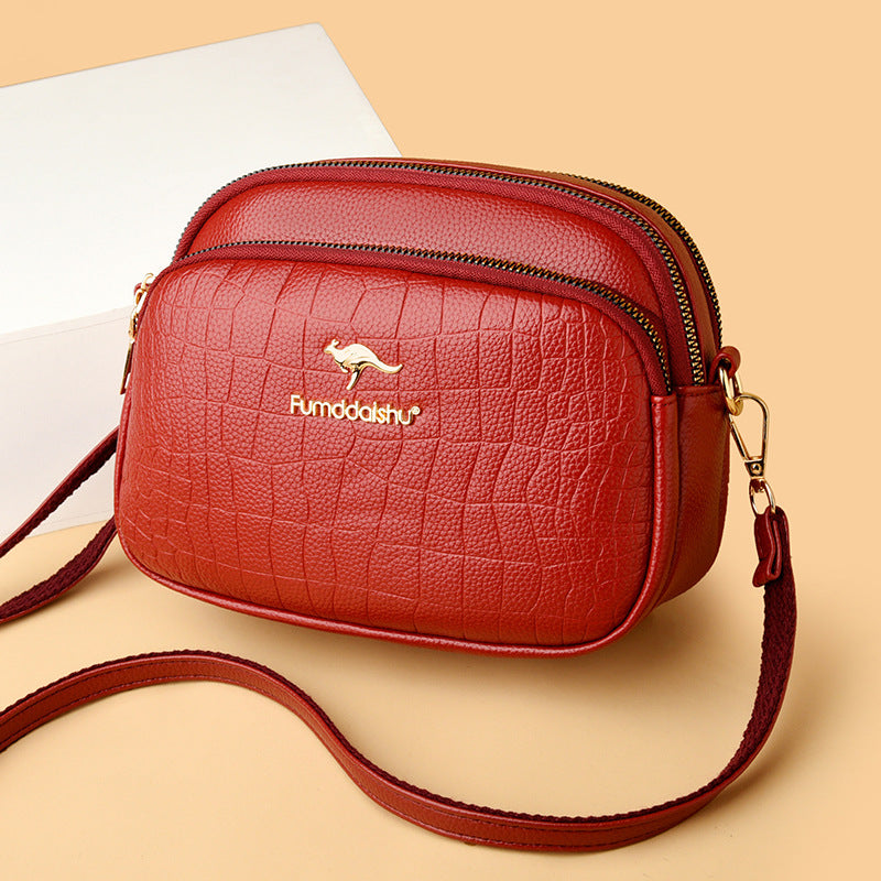 Women's Fashion Embossed Large Capacity Cell Trendy Soft Bags