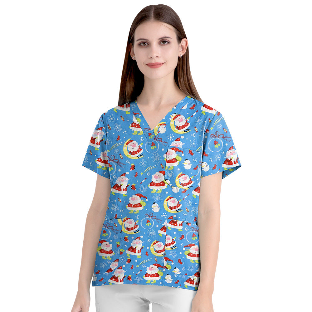 Women's Cartoon Print Surgical Gown Cloth For Uniform