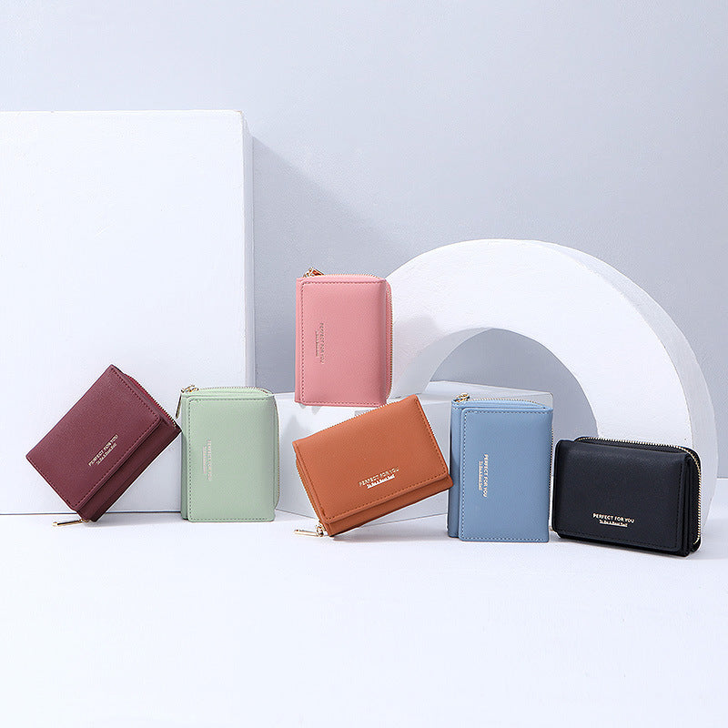 Women's Short Korean Zipper Simple Multifunctional Coin Purses