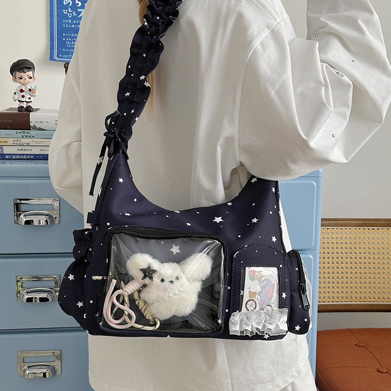 Women's Cartoon Two-dimensional Large Capacity Transparent Stitching Bags