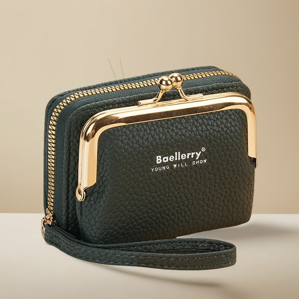 Women's Portable Zipper Expanding Mini Mouth Ladies Wallet