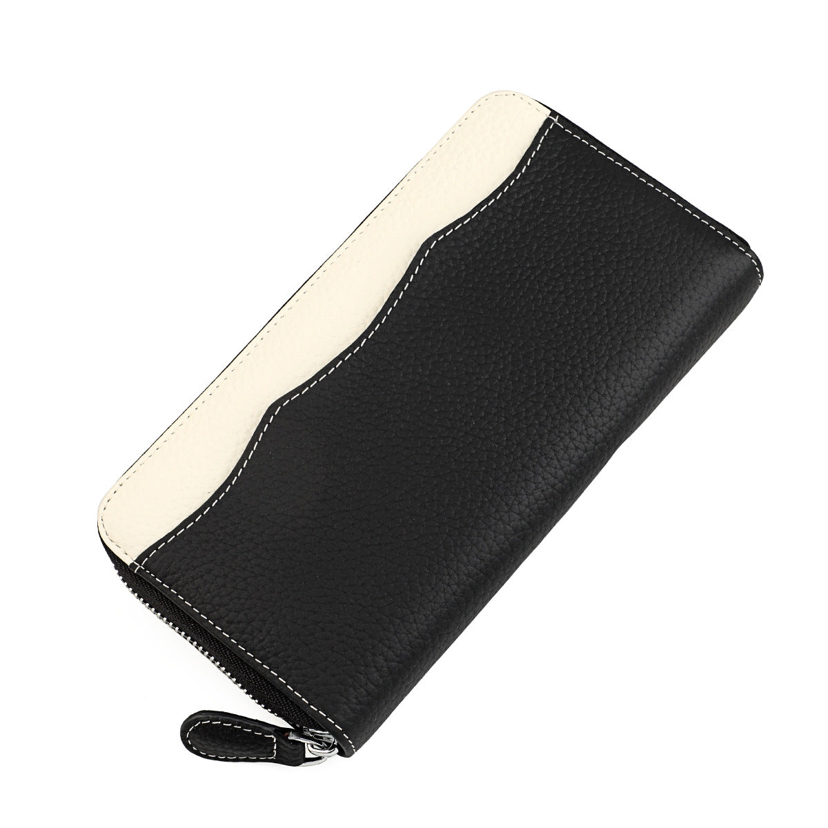 Passport Style First Layer Long Cowhide Ladies Wallet