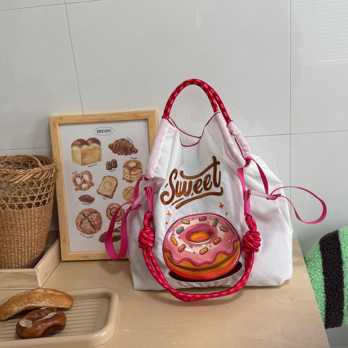 Women's Nylon Embroidered Fashion Niche Large Capacity One Women's Shoulder Bag