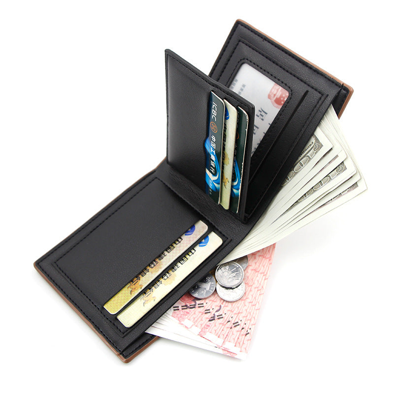 Men's Personalized Short Fashion Patchwork Multiple Slots Men's Wallet