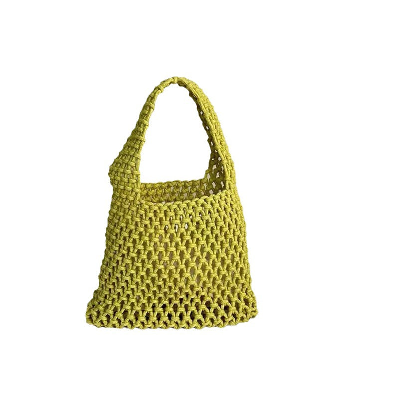 Handmade Woven Cotton String Hollow Style Fresh Bags