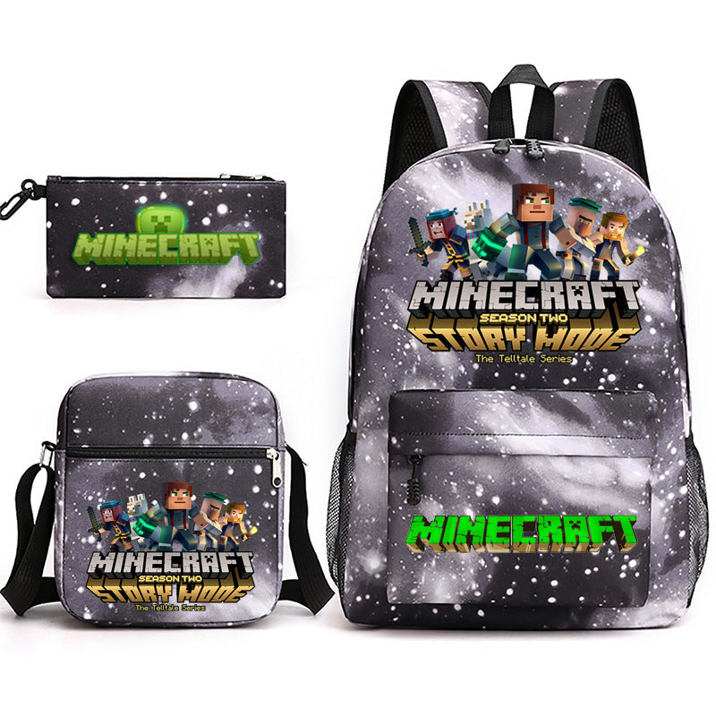 Hot Game My World Creeper Pencil Backpacks