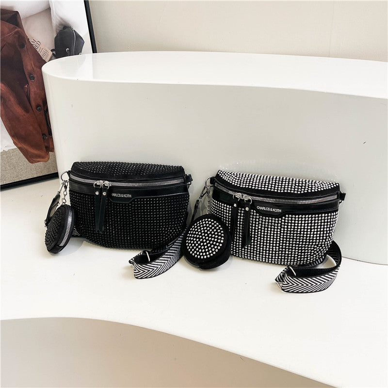 Light Diamond Trendy Grace Large Capacity Rhinestone Women's Shoulder Bag