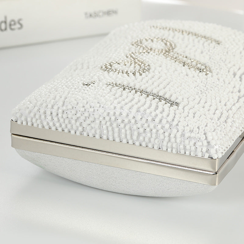 With Lining Drop Beaded Chain Large Evening Bags