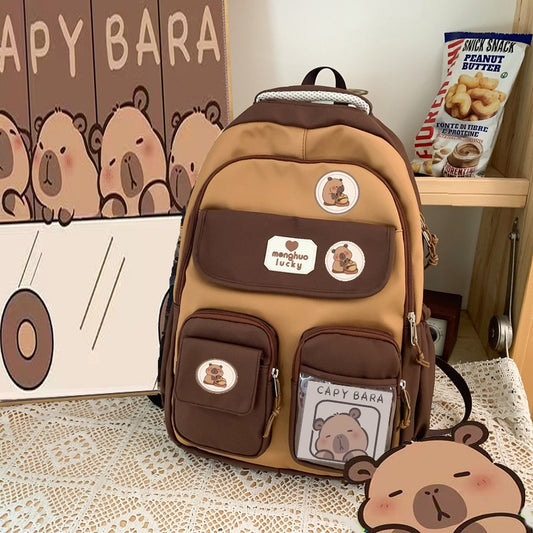 Capybara Good-looking College Style Large Capacity Elementary School Students' Schoolbags