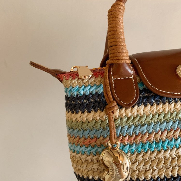 Women's Holiday Walk Summer Mini Woven Shoulder Bags