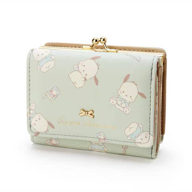 Women's Short 2 Fold Clow Shape Zipper Hasp Ladies Wallet