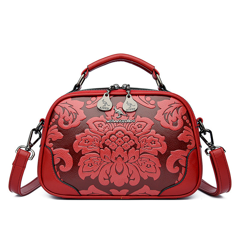 Women's Embossed Retro Stylish Personalized Mother Korean Crossbody Bags