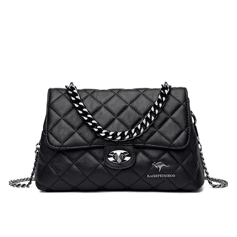 Women's Attractive Fashion Rhombus Embroidery Line Shoulder Bags