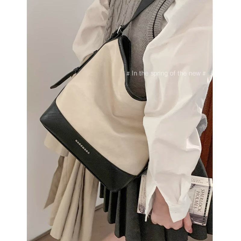 Women's Korean Contrast Color Fashion Simple Bucket Bags