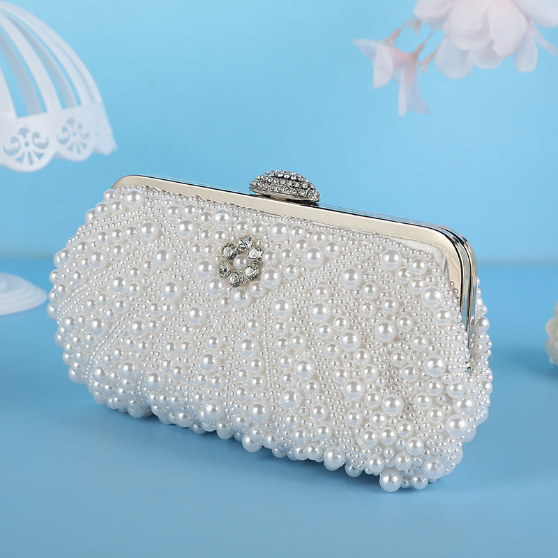 Women's Diamond Banquet Clutch Pearl Large Capacity Evening Bags