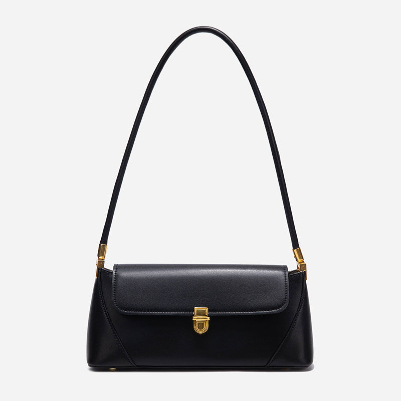 Women's Baguette Design High-grade Simple Black Underarm Handbags