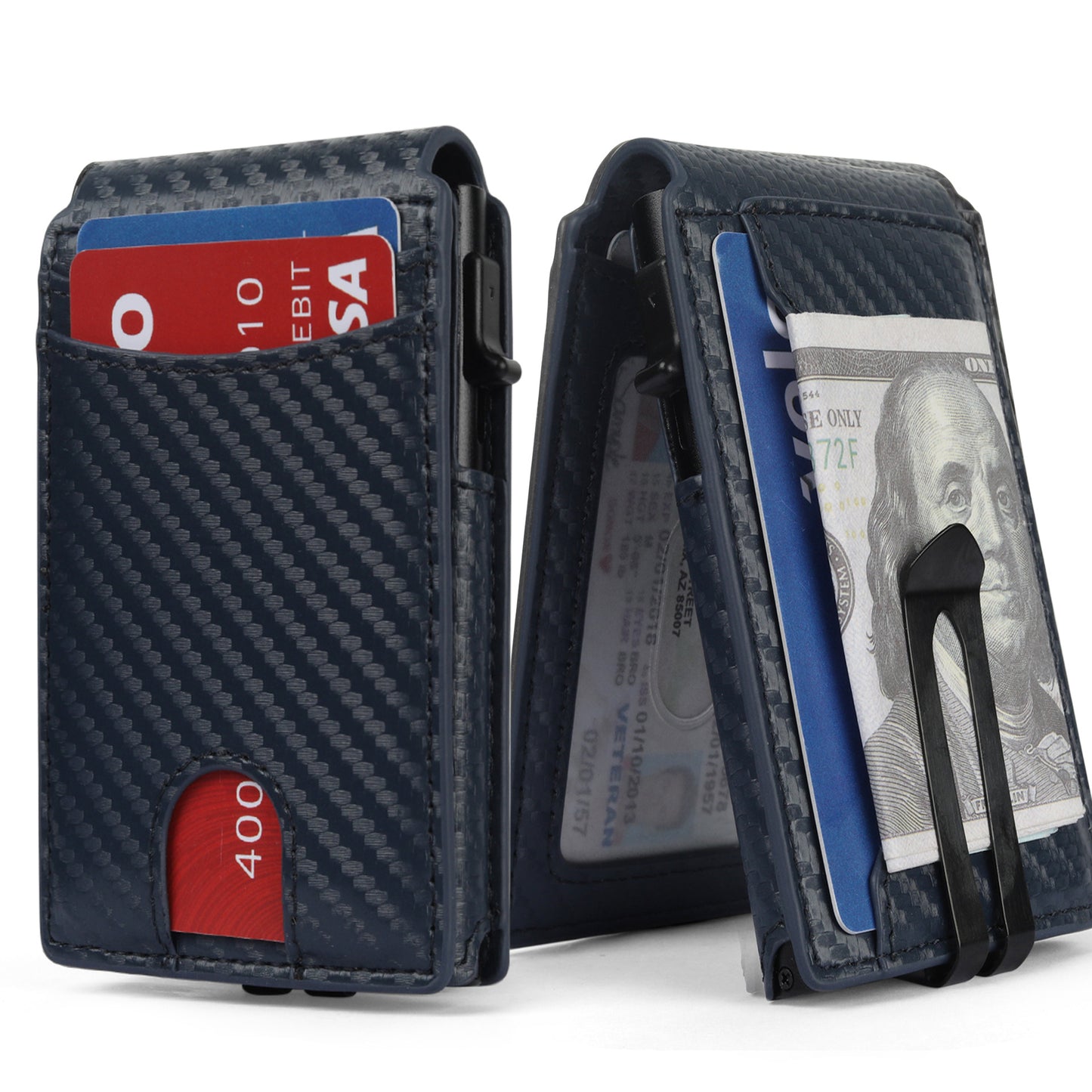 Men's Flip Automatic Pinball Genuine Leather Credit Card Holder