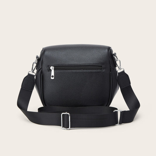 Women's Fashion Vintage Saddle Lychee Pattern Wide Crossbody Bags