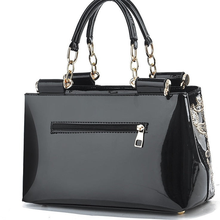 Women's Fashion Patent Leather Mother's Bright Elegant Handbags