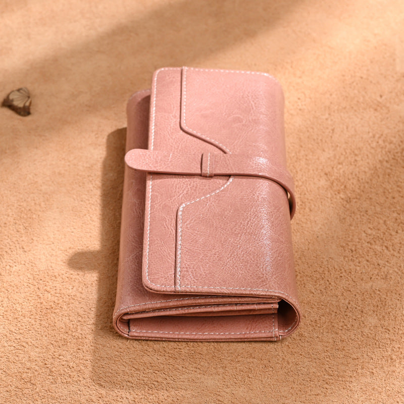 Women's Oil Wax Skin Large Capacity Multiple Slots Genuine Leather Bags