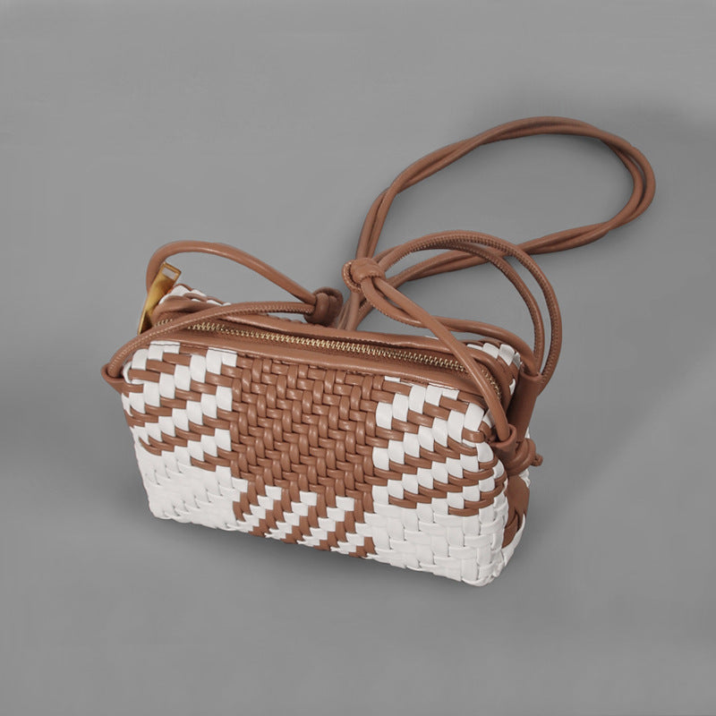 New Slouchy Color Matching Woven Tide Women's Messenger Bag