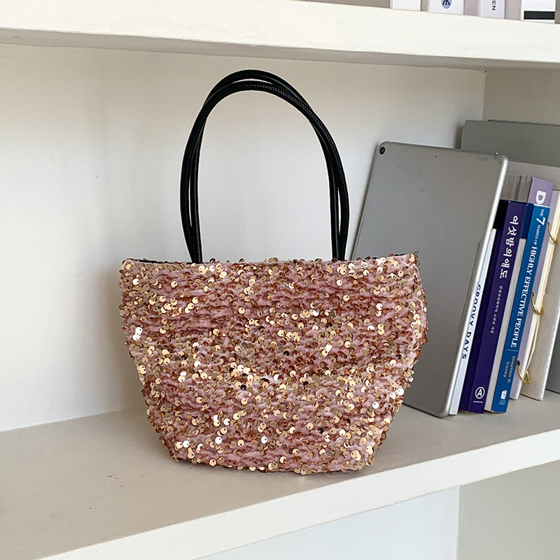 Fashion Sequin High Sense Niche Hand Bucket Bags