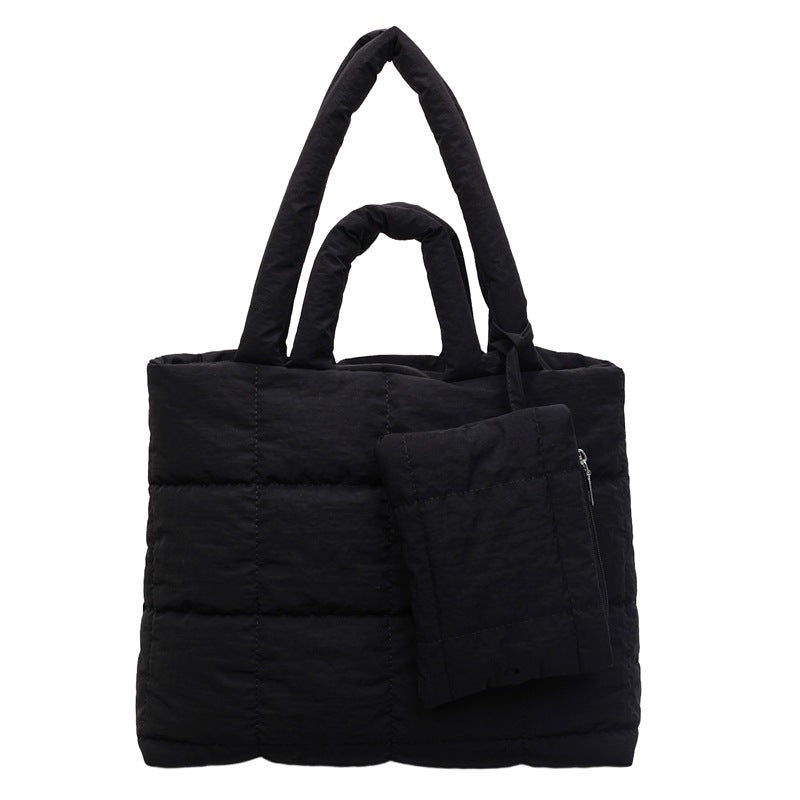Women's Solid Color Simple Fashion Cotton Coat Women's Shoulder Bag