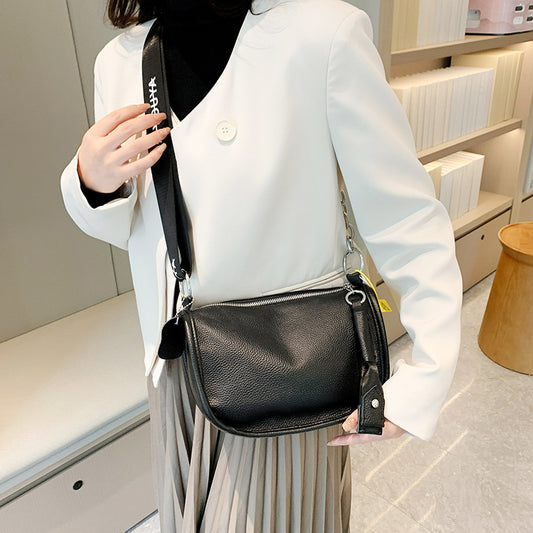 Women's Capacity Genuine Leather Fashionable Simple Top Bags