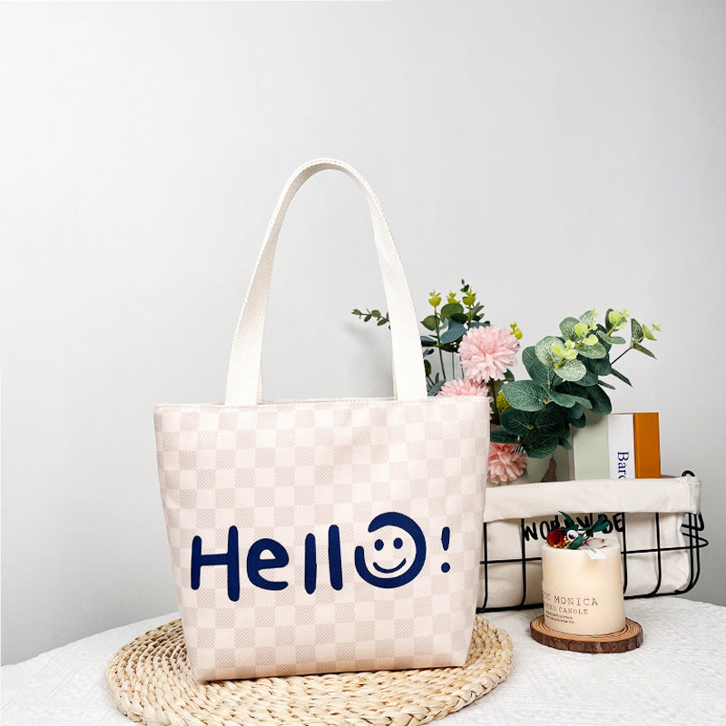 Women's Fashion Simple Letter Canvas Large Capacity Bags