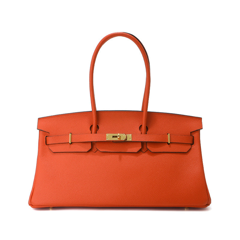 Women's Horizontal Top Layer Cowhide Leather Large Capacity Women's Handbag