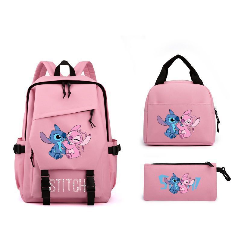 Star Stitch Lunch Pencil Three-piece Set Middle School Students' Schoolbags