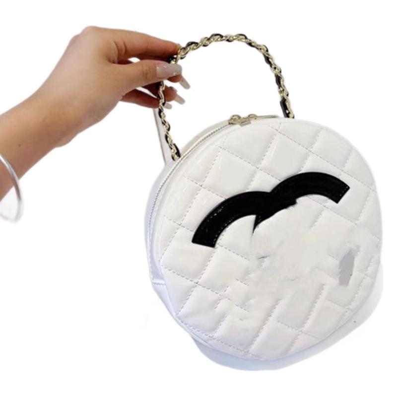 White Size Love Heart Patent Leather Handbags