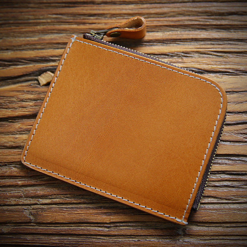 Men's Handmade Vintage Short Genuine Leather First Men's Wallets