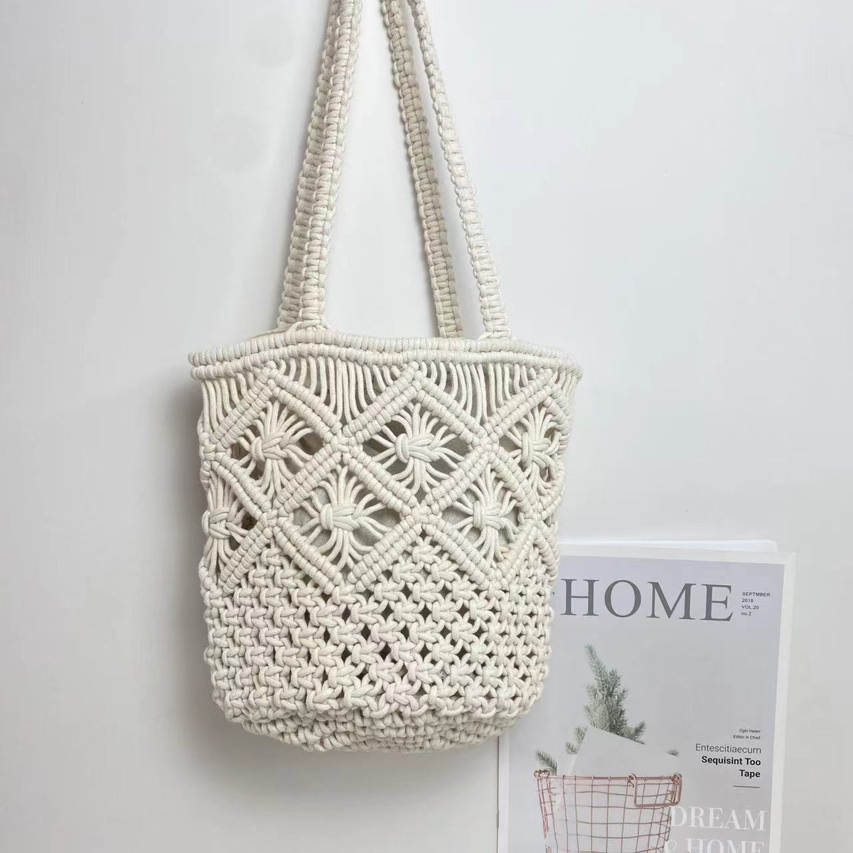 Artistic Retro Underarm Woven Crocheted Straw Bags