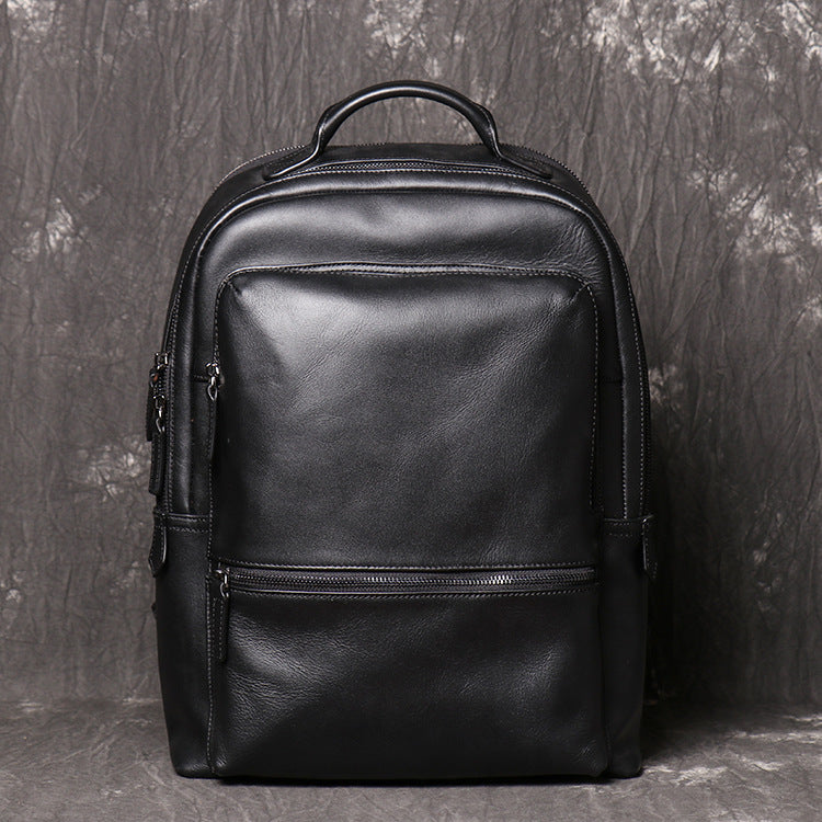 Men's Leather First Layer Cowhide Large Capacity Backpacks
