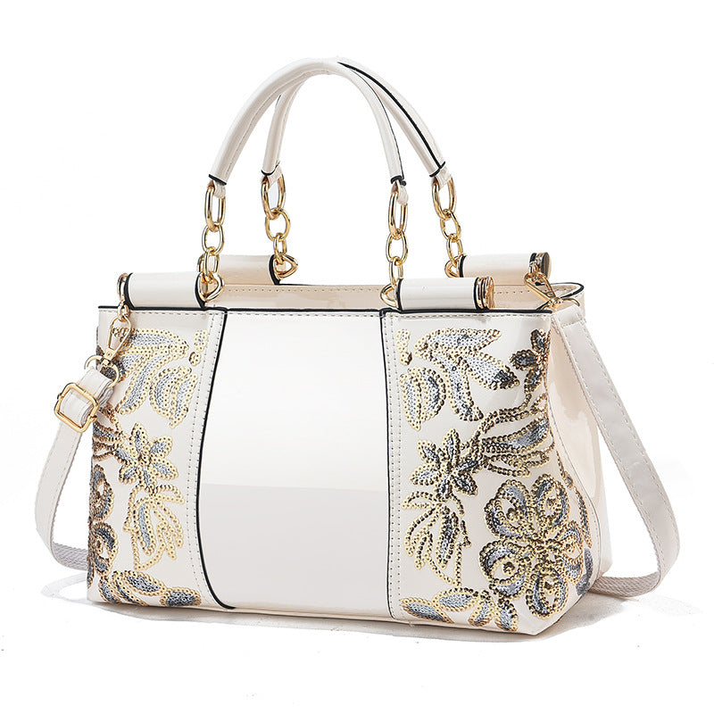 Women's Commuter Shaping Fashion Bright Leather Handbags