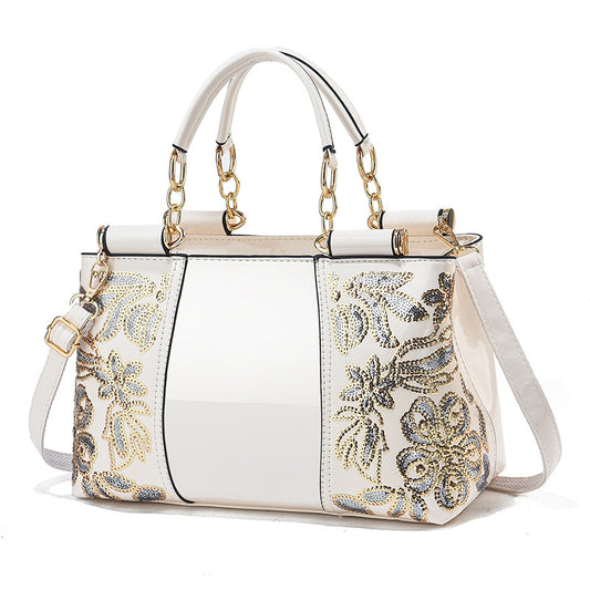 Women's Commuter Shaping Fashion Bright Leather Handbags