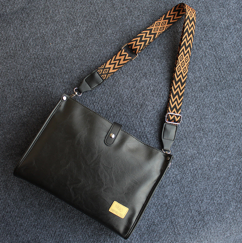 Men's Style Niche Lightweight Soft Leather Big Men's Messenger Bags