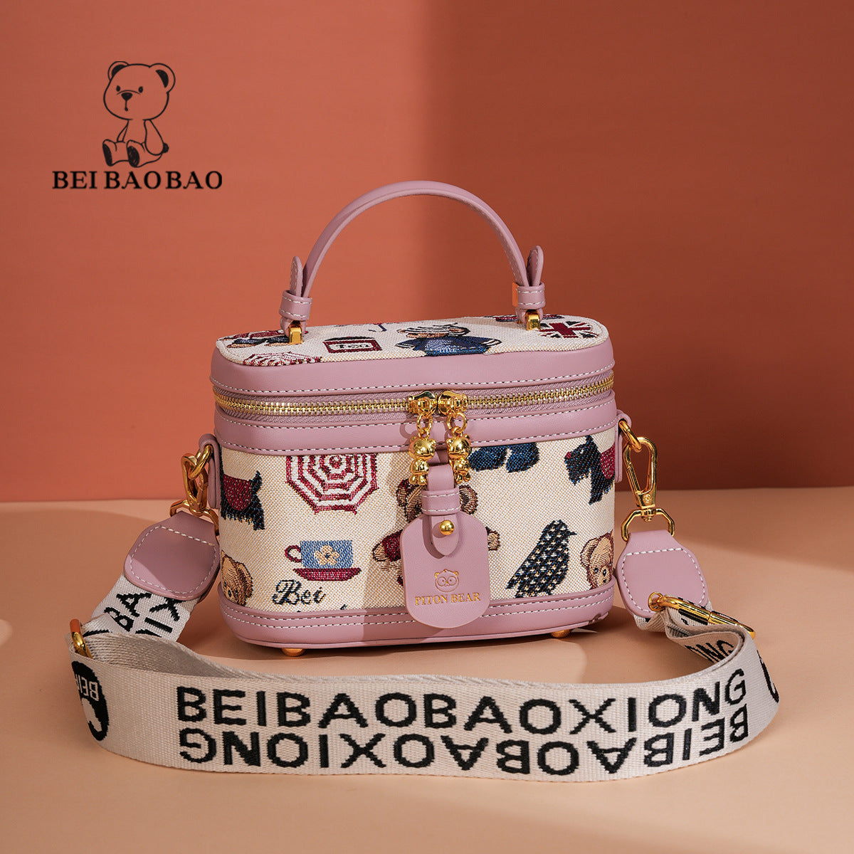 Source Cartoon Bear Box Minimalist Design Crossbody Bags