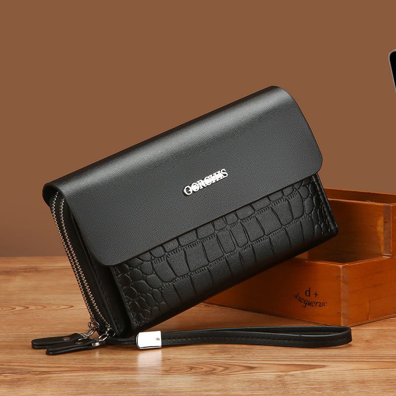 Men's Clutch Fashion Double Zip Large Capacity Men's Handbags